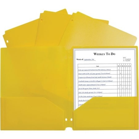 C-Line Products PORTFOLIO, POLY, HVYWT, 3HL, YW, 25PK CLI33936